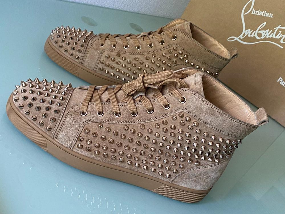 CHRISTIAN LOUBOUTIN SCHUHE LOU SPIKES SNEAKER 45 LEDERSCHUHE AUS