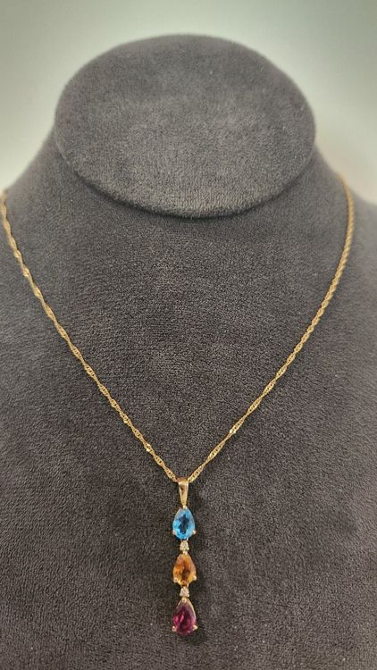 18 Karat Gold Kette mit echten Edelsteine 004 Diamanten Kaufen auf