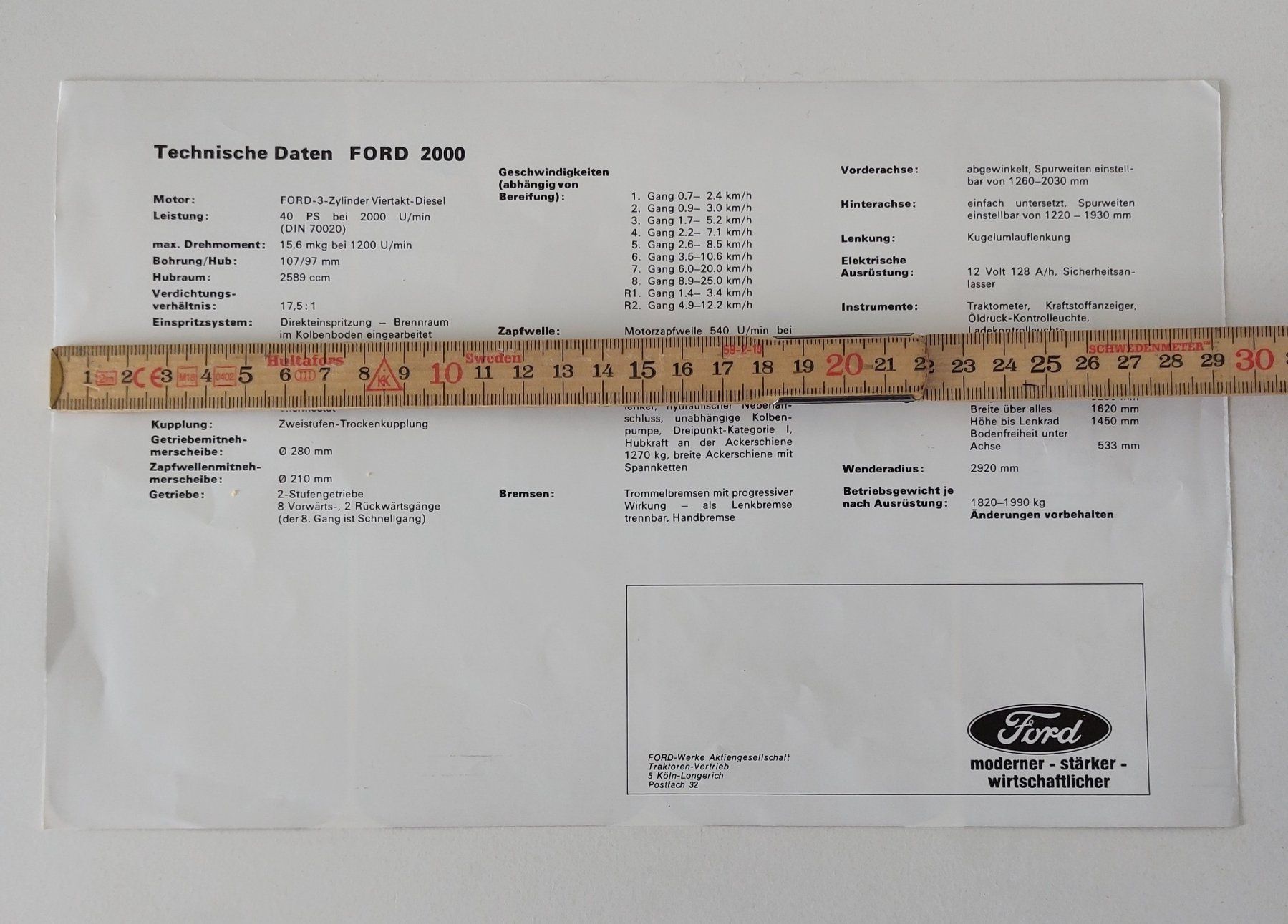 Ford Documenti: Prospekt Traktor Ford 2000 tracteur Ford – Usato da Schenkon venduto da Elbarto007 1