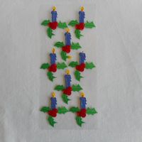 3D Sticker gross - Blaue Weihnachtskerzen