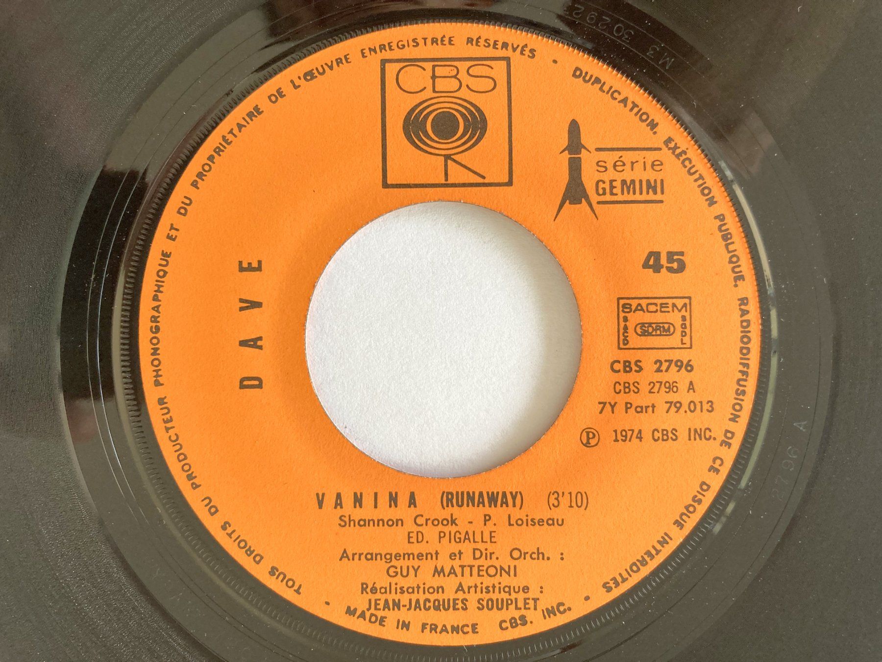 Schallplatten: DAVE - VANINA – Gebraucht aus Bottens von hotter-than-hell 2