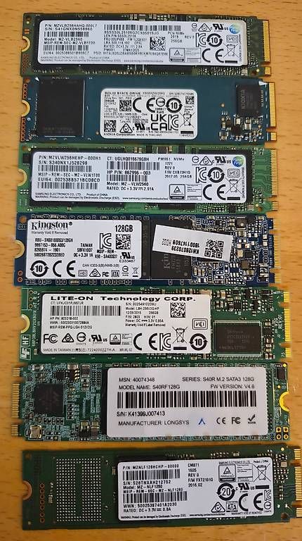Dischi rigidi: Lot 7x M.2 SSD 256GB 128GB – Usato da Tatroz venduto da schnibee