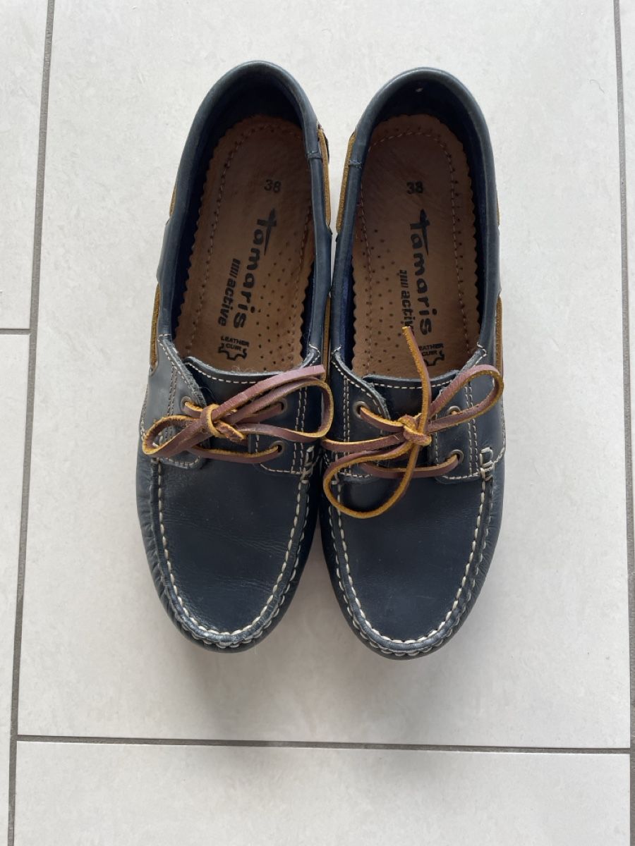 Tamaris Scarpe da donna: Bootsschuhe Tamaris Gr. 38 dunkelblau  – Usato da Bubendorf venduto da Gulli72 1