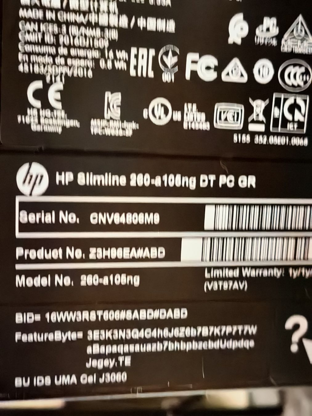 Hewlett Packard PC: HP Slimline 260-a106ng PC: Intel Celeron, 4GB RAM – Usato da Romanshorn venduto da Dbaumann60 3