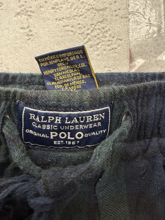 Pantalon de pyjama Ralph Lauren tartan vert bleu - M #133 (Neu (gemäss ...