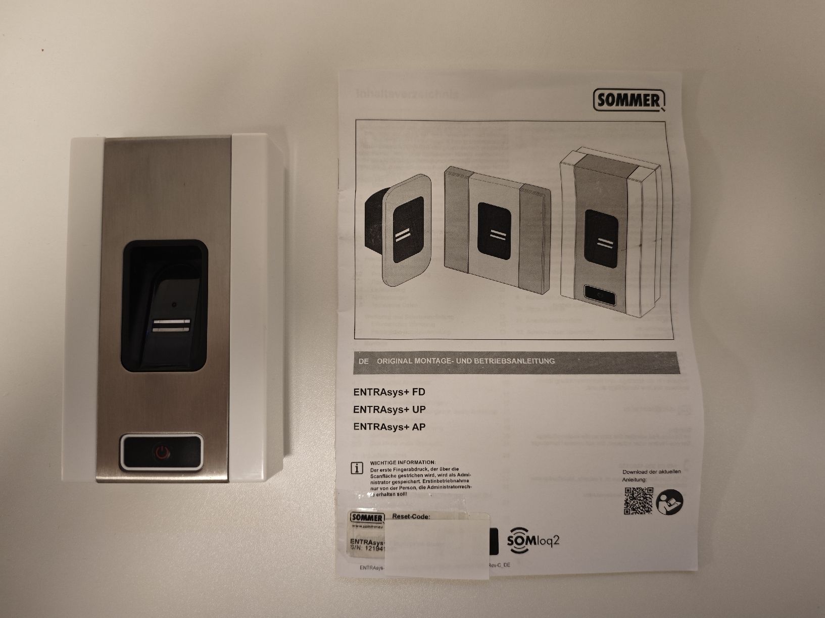 Telecomandi: Garagentoröffner Sommer ENTRAsys+ AP Fingerprint-Scanner – Usato da Engelburg venduto da Crinop 1