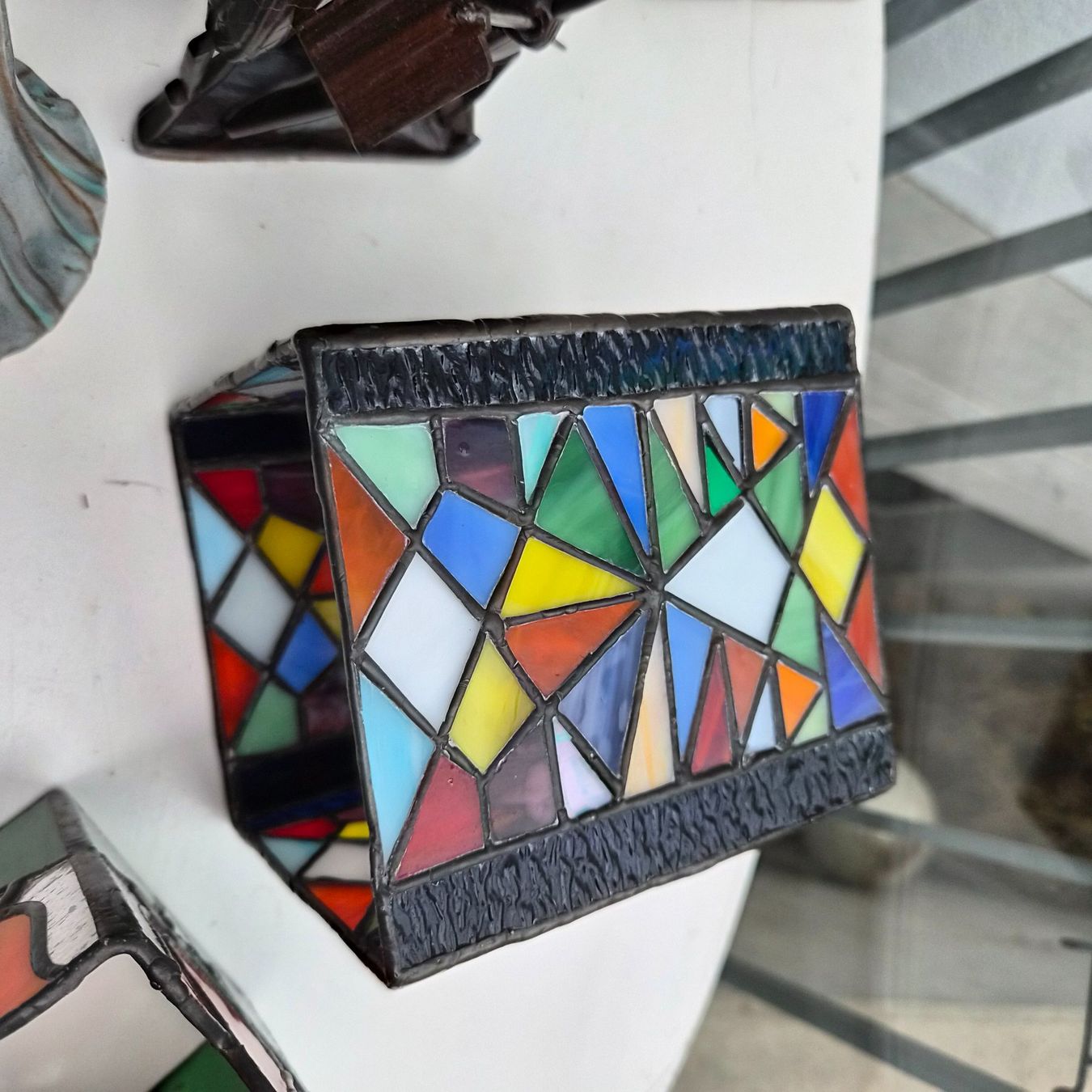 Lampade: Teelicht Umrandung aus Glas Tiffanystyle – Usato da meisterschwanden venduto da ursm03 2