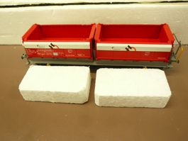 H0 LADEGUT ZU LILIPUT KIESWAGEN  2 X WEISSE ROHLINGE (DC)