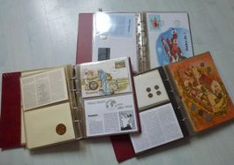 Tolle Sammlung ++ 74 Numisbriefe und Sonstiges in 3 Alben