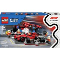 LEGO 60443 City F1 Boxenstopp mit Boxencrew und Ferrari Auto
