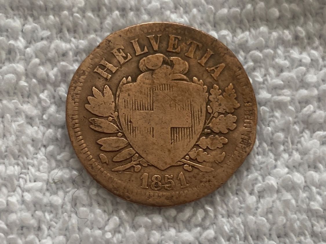 Alle Münzen: 2 centimes/rappen 1851 – Gebraucht aus Nyon von Ilmi09 1