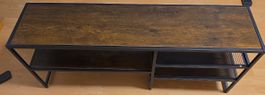 Lowboard / TV-Bank Metall Holzoptik braun schwarz 
