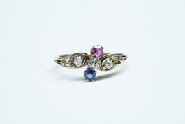 Jugendstil Fingerring Toi & Moi um 1910