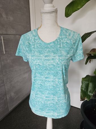 Damen Sportshirt Quechua türkis gemustert Grösse S
