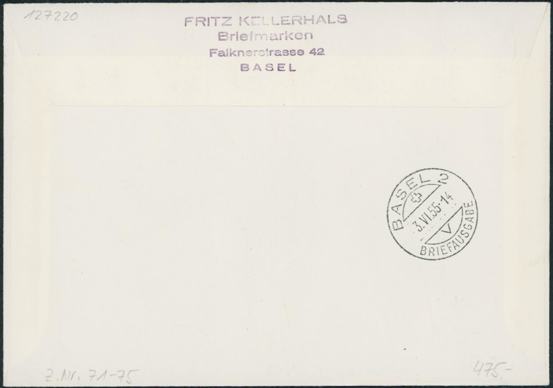 Tutti i francobolli: 1955 - Pro Patria - FDC ET · it – Usato da Schindellegi venduto da leecollect 1