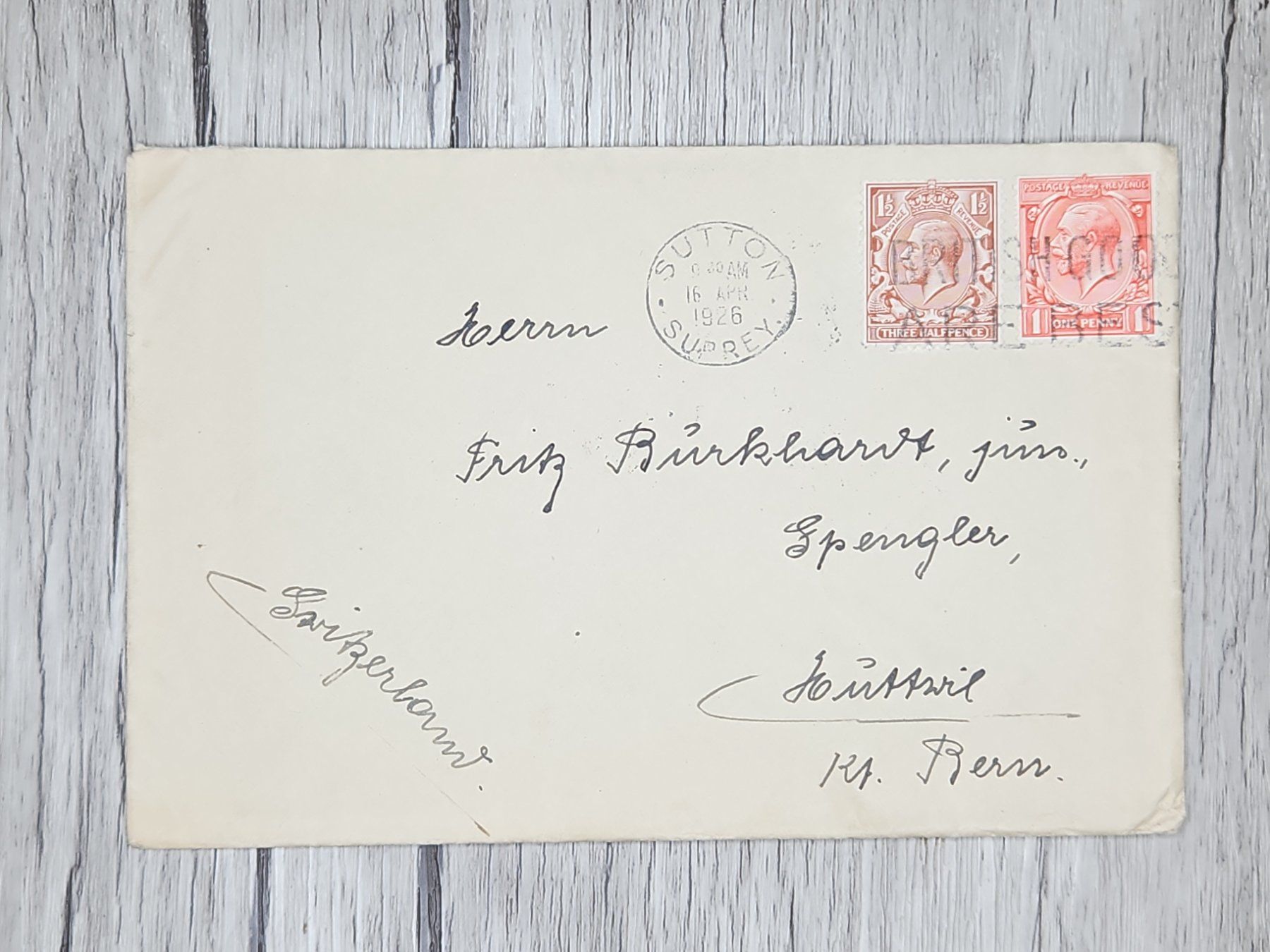 Tutti i francobolli: CL14 Enveloppe + Timbre Angleterre 1926 – Usato da Cousset venduto da Patrick_Collections