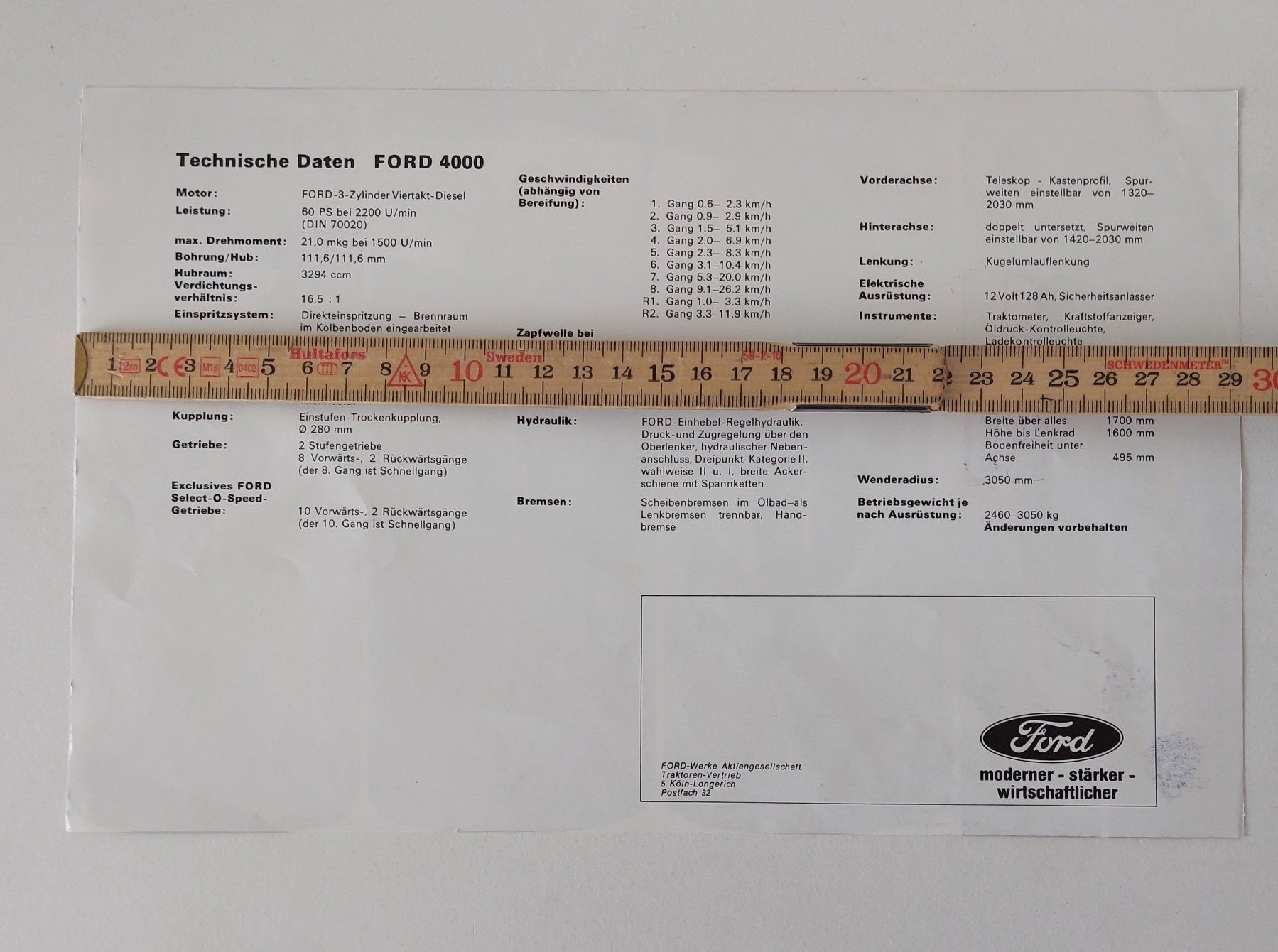 Ford Documenti: Prospekt Traktor Ford 4000 tracteur Ford – Usato da Schenkon venduto da Elbarto007 1
