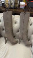 Elegante Wildleder Stiefel, Grautöne, Gr. 37 - Herbstlook!