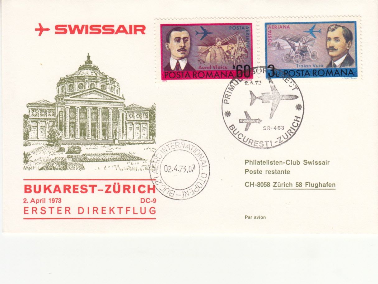 Tutti i francobolli: SLH RF 73.6b  Bukarest-Zürich – Usato da Bürglen TG venduto da StampGraf