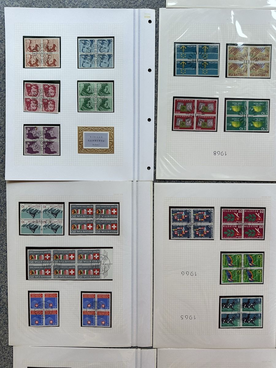 Tutti i francobolli: Schweiz - gepflegte 4er Block Sammlung mit ET Oder Sonderste – Usato da Schmitten / FR venduto da Samsara169 6