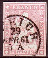 24G, Vollstempel ZÜRICH, üblicher Schnitt
