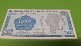 Venezuela 2 Bolivares Banknote, 5. Oktober 1989, Top!