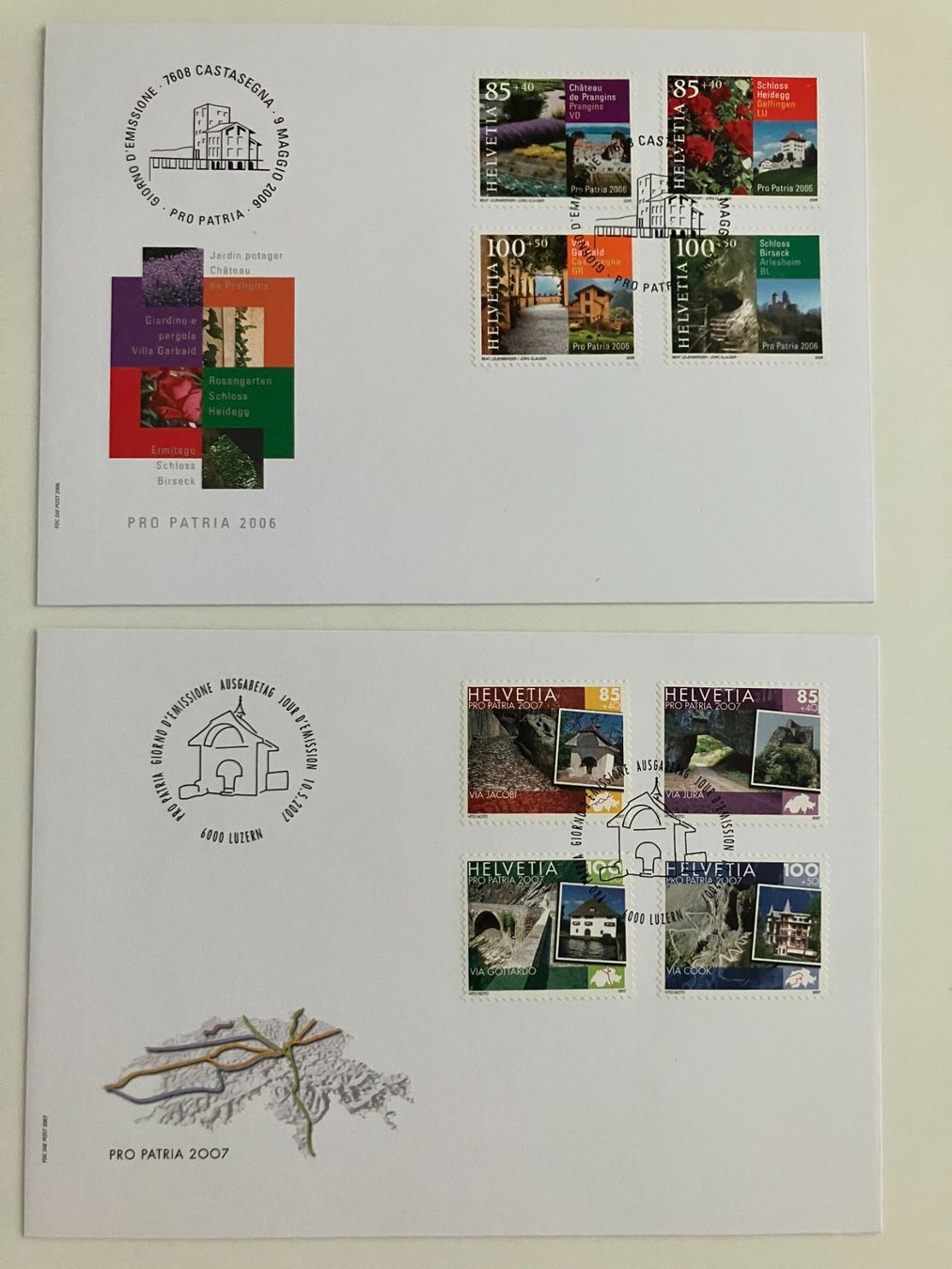 Tutti i francobolli: Pro Patria 2006-15, 10 FDC's, KP 200.-- – Usato da Würenlos venduto da Eulenpostuhu