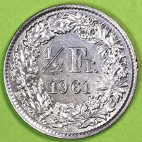 1961 / FR. 0.50 - MÜNZE, natürlich noch in SILBER !