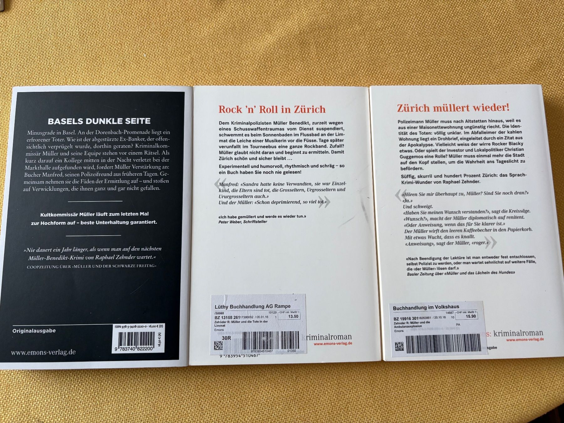 Bücher: 9 CH-Krimis von Raphael Zehnder  -  Müller – Gebraucht aus Oberweningen von Gerini 3