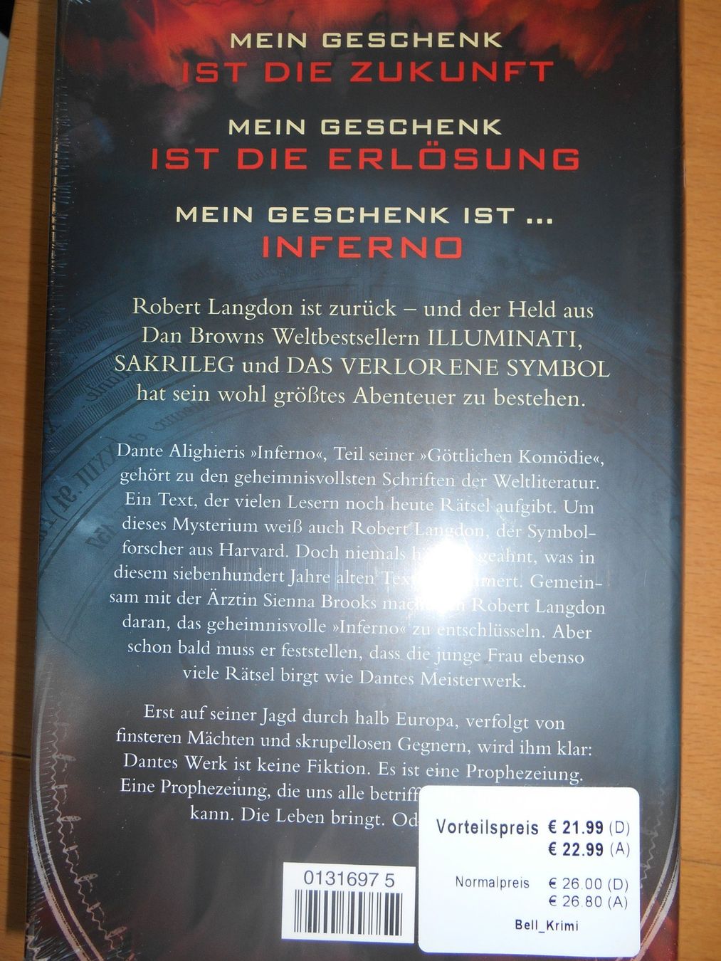 Livres: Inferno - NEU – Neuf avec emballage d'origine à Nussbaumen AG par Sumopi 1