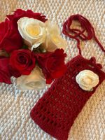 Crochet Phone Bag with Rose Pattern