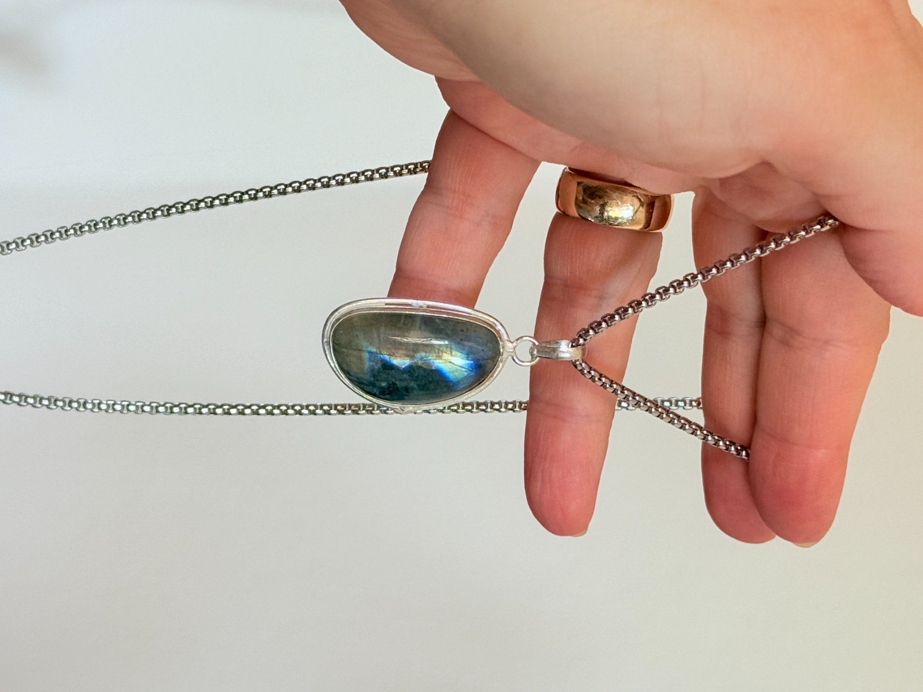 Catenine: Pendentif Labradorite Unique - Bijou Été Bohème – Nuovo e nell'imballaggio originale da Genève venduto da AWWA 7