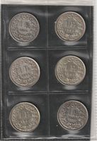 6 x 1 Franken (diverse Jahrgänge)