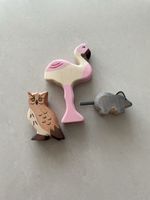 Holztiger Holztiere: Flamingo, Eule, Maus - super Zustand