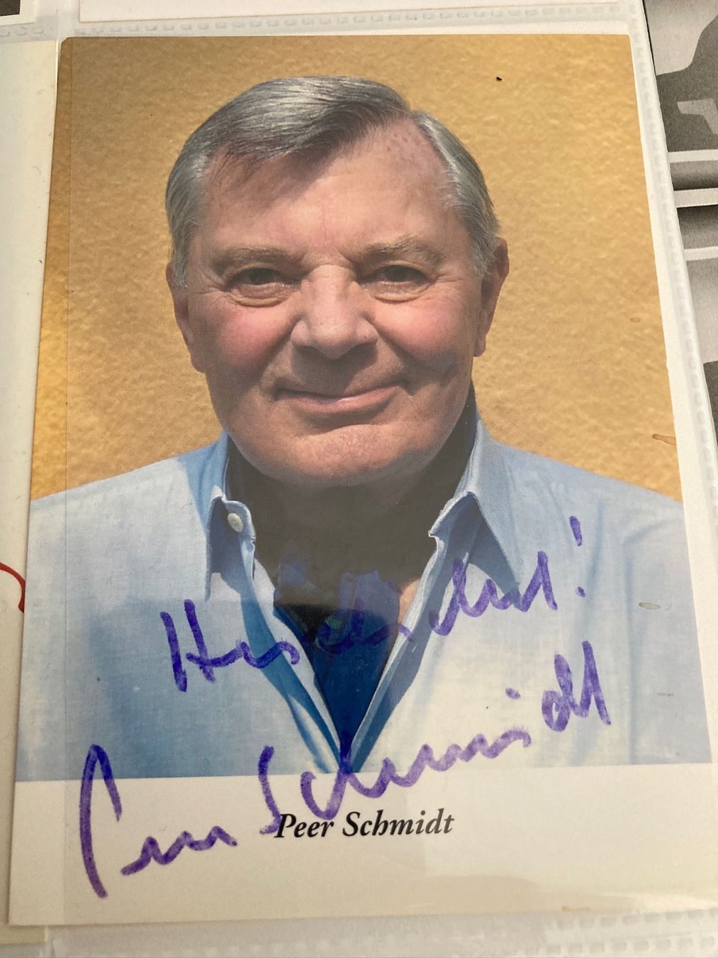 Autografi: Peer Schmidt Original Autogramm ehe. Deutscher Schauspieler – Usato da Naters venduto da juveman
