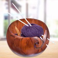 Schale Schüssel Holz für Garn und Häkeln - 14 cm × 8 cm