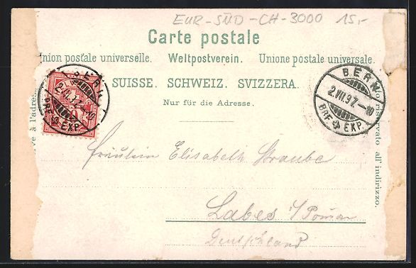 Cartoline postali: Litho Bern, Zeit Glockenturm, Bären Bru – Usato da Berlin venduto da bartko-reher 1