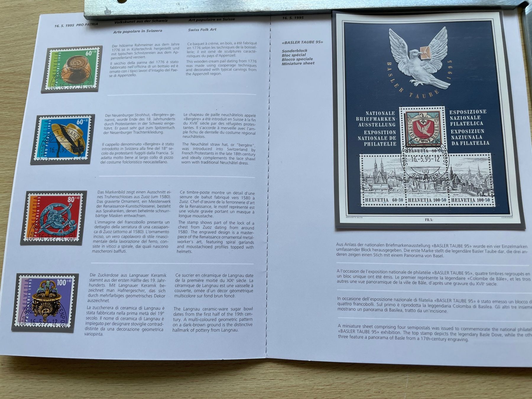 Tutti i francobolli: Carnet timb. 1995 prix poste 39.- SBK 95.- – Usato da Sonceboz-Sombeval venduto da Comment2 3