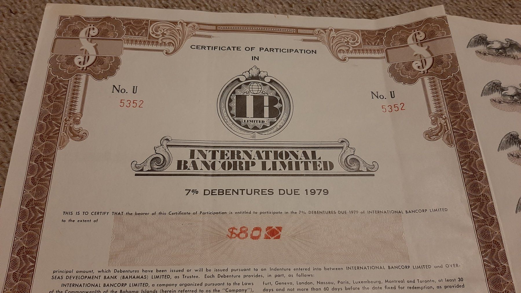 Documenti: Bond International Bancorp Limited, Bahamas – Usato da Porza venduto da ulletta1 2