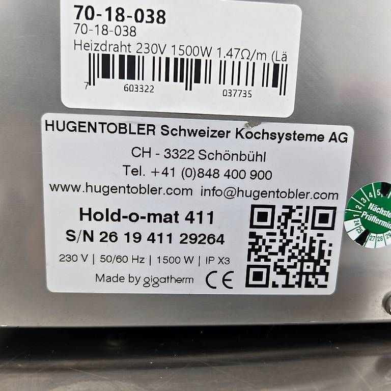 Hugentobler Küchengeräte: Hold-o-mat Hugentobler 411 – Gebraucht aus Wolhusen von Gastrorampe 3