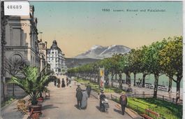 Luzern - Kursaal und Palacehotel - animee - Litho