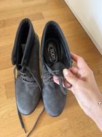 TOD'S Grey Suede Lace-up Ankle Boots Size 40