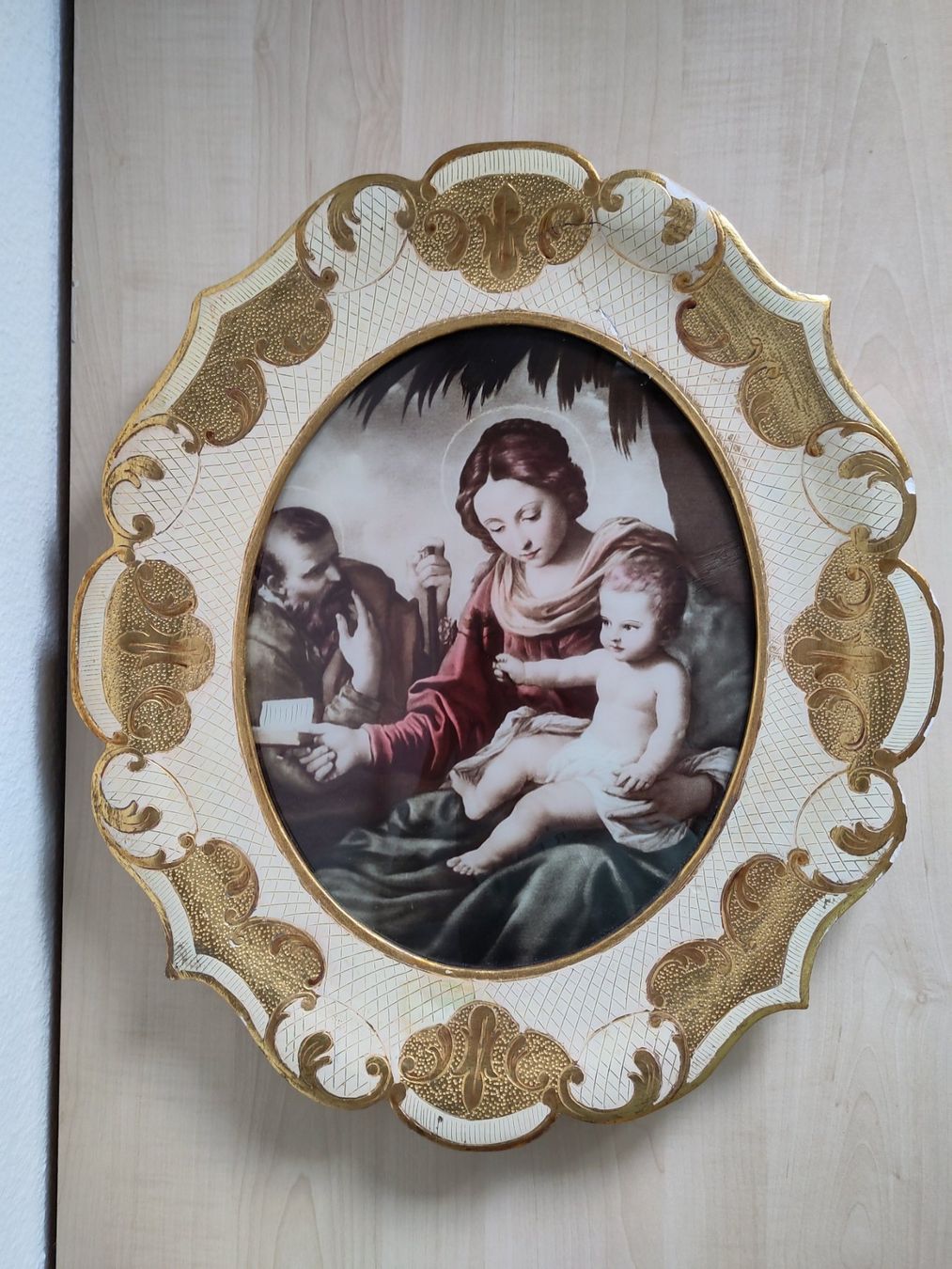 Poster & Bilder: Antikes Bild Jesus, Maria und Joseph – Gebraucht aus Trimbach von Marisa38