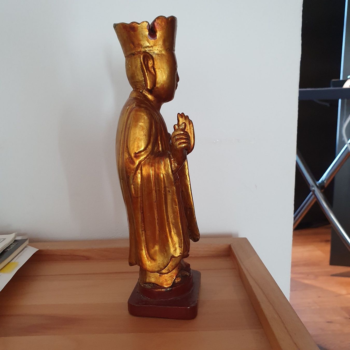 Sculture & Statue: Antiker Buddhistischer Mönch Burma/Java,Holz vergoldet – Usato da Sirnach venduto da Lemon04 1