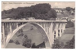 Ansichtskarte - Neue Halenbrücke mit Restaurant - Bern