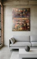 GROßES BILD BRAUN ORANGE OCKER NACH RICHTER 120 x 150 CM