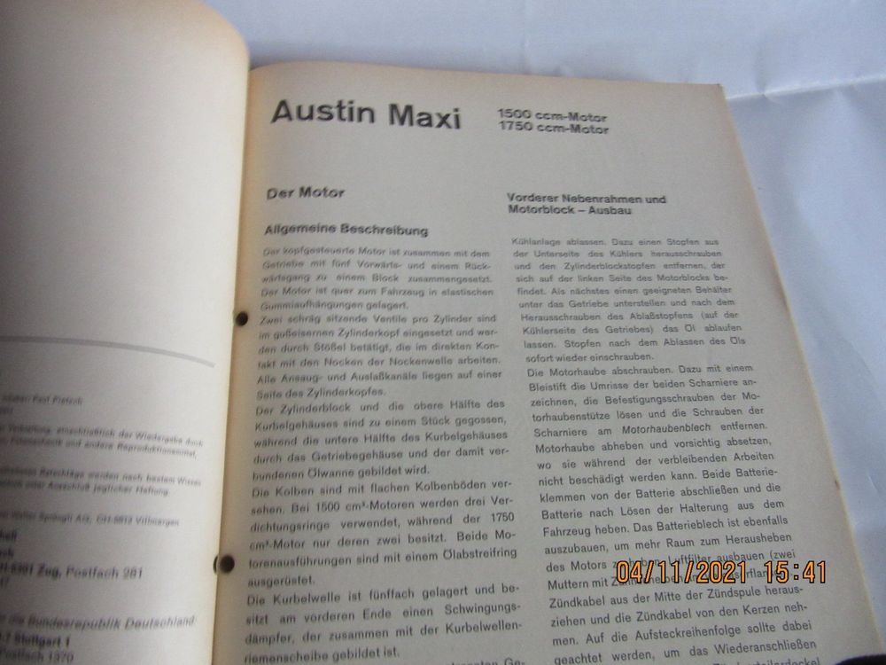 Libri: Autorep.Anleitung Bucheli Austin Maxi – Nuovo (secondo la descrizione) da Rorbas venduto da julma1 2