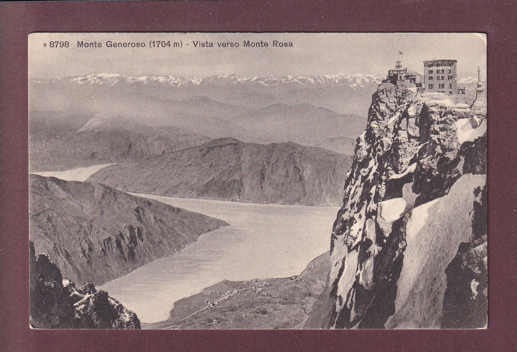 Cartoline postali: MONTE GENEROSO - Vista verso Monte Rosa – Usato da Pully venduto da nicecards