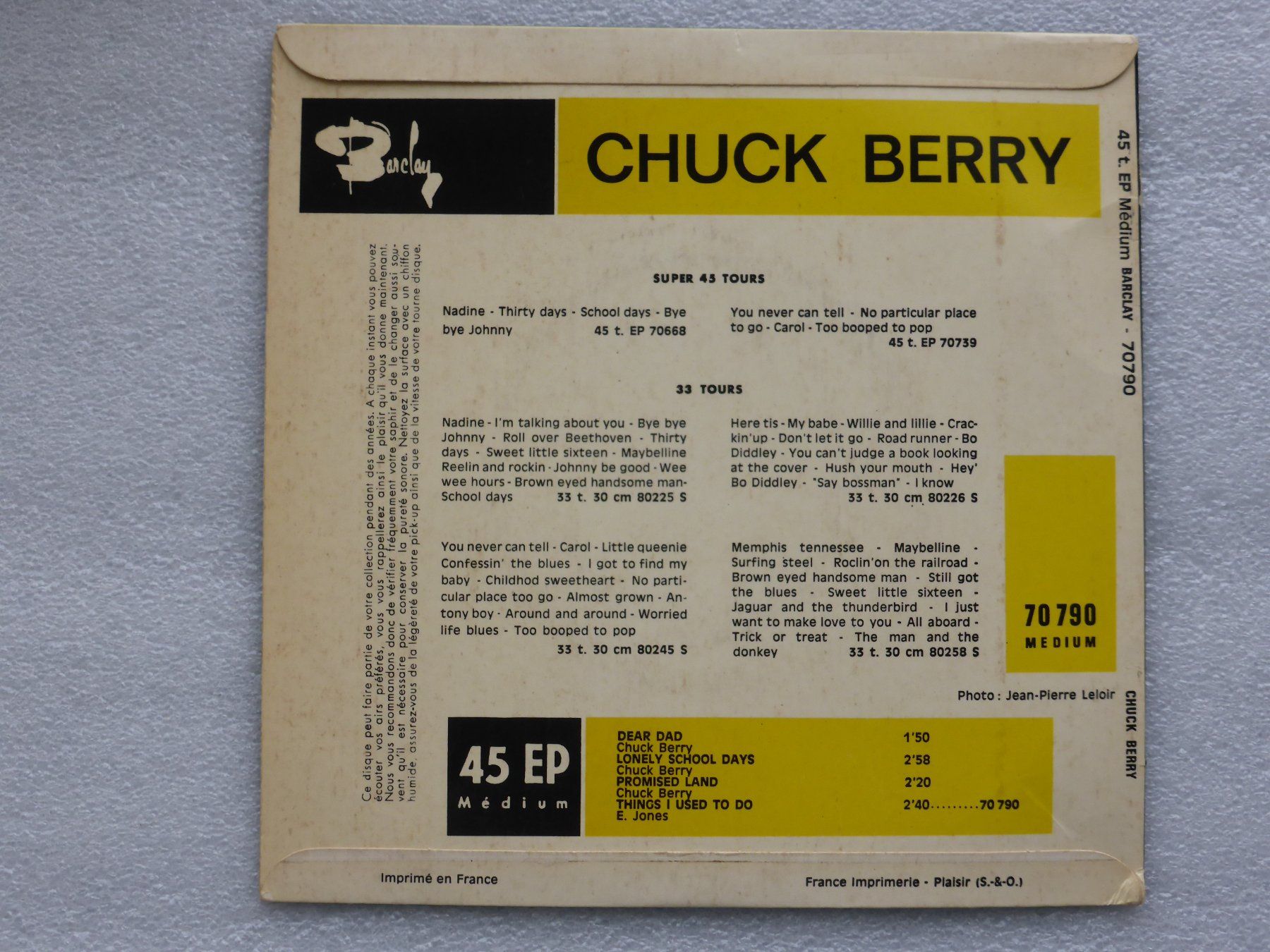 Dischi in vinile: Vinyl Single   EP  CHUCK BERRY – Usato da Küssnacht am Rigi venduto da Mondkinder 3