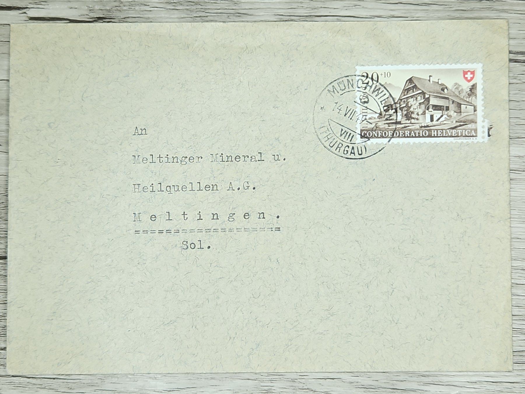 Alle Briefmarken: CL02 Enveloppe + Timbre Suisse 1949 – Gebraucht aus Cousset von Patrick_Collections